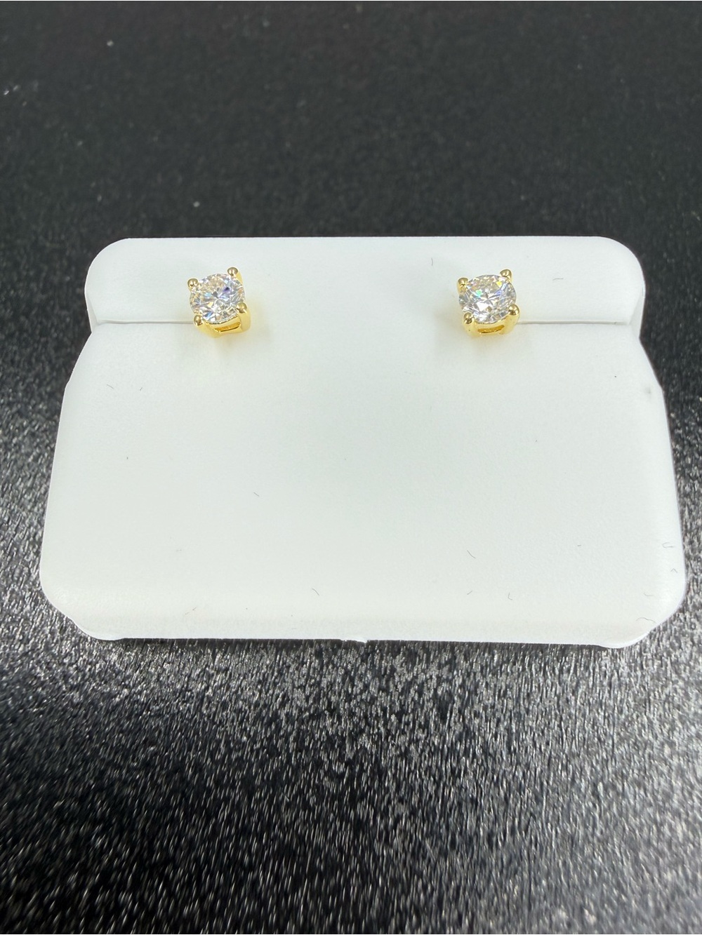 925 Silver Moissanite Stud Earrings with 14K Gold Vermeil